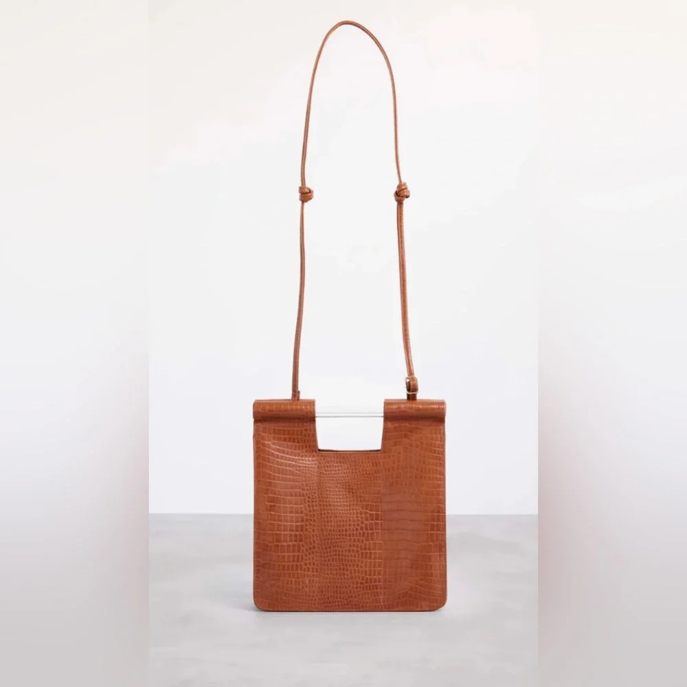 BNWT BEIS Crossbody in cognac croc - Picture 3 of 8